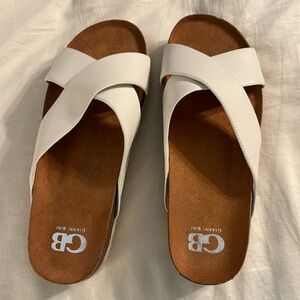 White platform sandals. Never worn